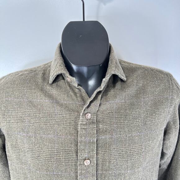 Polo Ralph Lauren Italian Fabric Brushed Flannel Shirt Glen Plaid Green - Picture 2 of 6